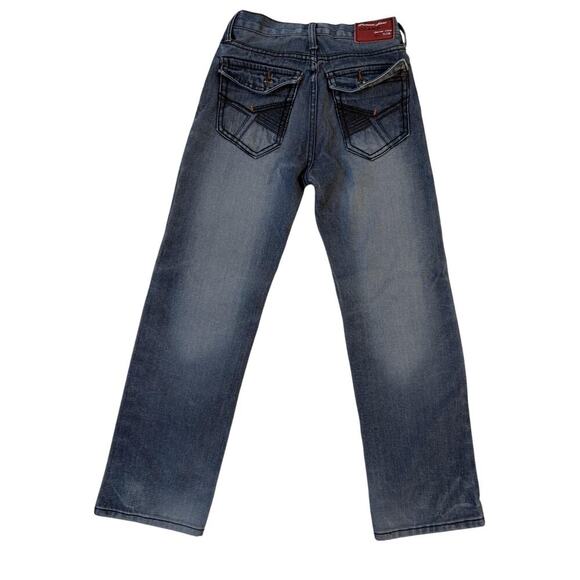 Chams Jeans Girls Size 14 Skinny Slim 506 Distressed Y2K Embroidered Pockets Hit - Picture 8 of 9